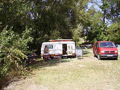 Unser Stellplatz auf "Gervanne-Camping"
