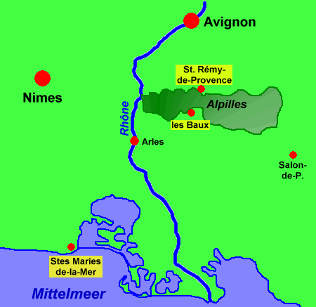 Karte der besuchten Orte